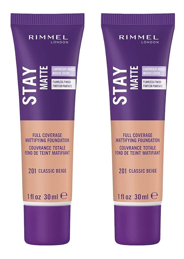 Rimmel Stay Matte Liquid Foundation, Classic Beige, 1 Fl Oz, 2 Count (Pack of 1)-VivaGrace Women