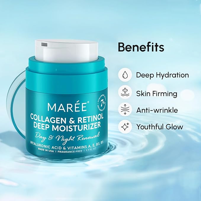 MAREE Face Moisturizer Retinol Cream for Face - Wrinkle Cream for Women - Anti Aging Face Cream - Facial Moisturizer with Collagen - Crema Hidratante Para la Cara for Skin Tightening-VivaGrace Women