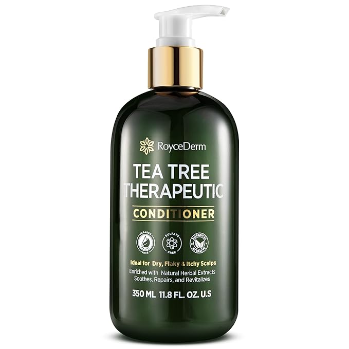 RoyceDerm Tea Tree Conditioner: Hydrating & Soothing Botanical Formula with Tea Tree, Aloe, Camellia Seed Oil, Paraben & Sulfate Free-VivaGrace Women