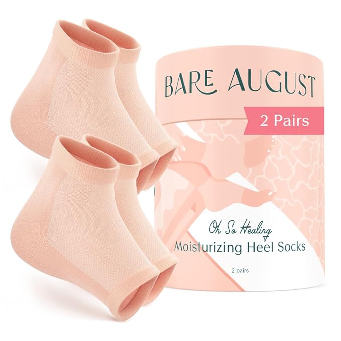 Bare August Moisturizing Heel-Repair Gel Socks – Overnight Spa Sleep Socks for Dry, Cracked Heels & Soft Feet-VivaGrace Women