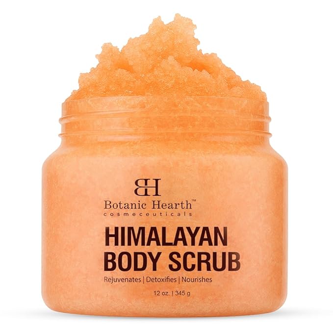 Botanic Hearth Himalayan Salt Body Scrub With Lychee Oil, Exfoliating Body Scrub Act As Body Exfoliator & Helps With Moisturizing Skin, Acne, Cellulite, Dead Skin Scars, Wrinkles 12 Oz-VivaGrace Women