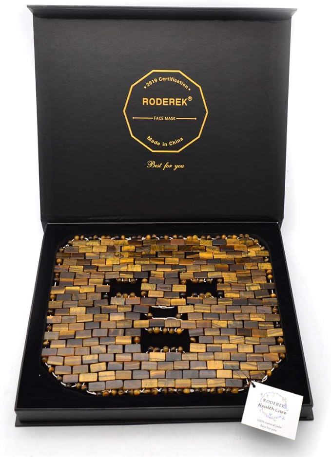 Jade Ice Sleeping Mask, Jade Mask for Relieving Face & Eye Puffiness Migraine, Anti Wrinkle Mask Therapy, Yoga Meditation Tools (Tiger's eye Jade)-VivaGrace Women