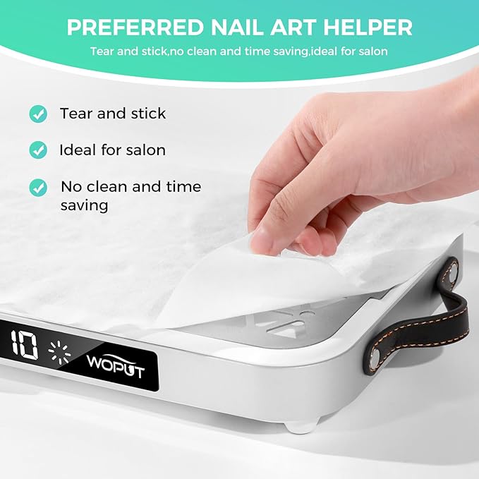 Professional Nail Dust Collector, 1600PA Portable, 10 Speeds, Disposable Filter Papers (30 Pcs), Matte White, Modern, Lightweight, Nail Vacuum for Home & Salon-White-VivaGrace Women