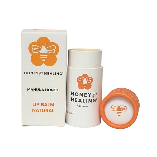 Lip Balm Moisturizer with Manuka Honey 15+ UMF, Coconut Oil, and Castor Oil For Chapped, Cracked, Dry Lips | Protects, Smoothes, and Nourishes your Lips | 0.25 oz / 7 gr. (Natural)-VivaGrace Women