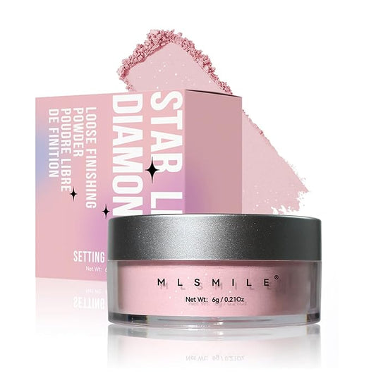 Oil Control Loose Powder Makeup Pink Translucent Setting Powder Shimmer Long Lasting Lightweight Polvo Traslucido Maquillaje Para Mujer Face Powder Makeup - 02 Pink Shimmer-VivaGrace Women