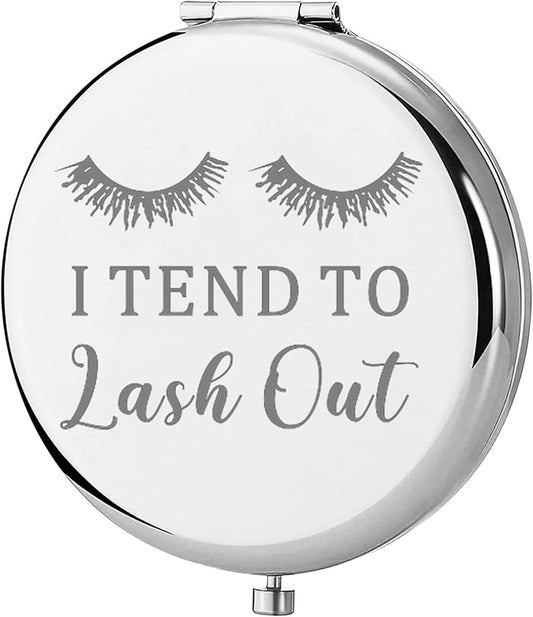 TGBJE Eye Lash Pocket Mirror Lashes Girl Gift I TEND to Lash Out Compact Mirror for Women Girls Beautician Gift (lash out mirror)-VivaGrace Women