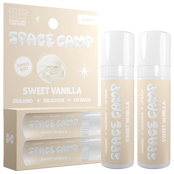 Wellness Jumbo Lip Balm - Sweet Vanilla Organic Flavored Balm (2 Pack)-VivaGrace Women