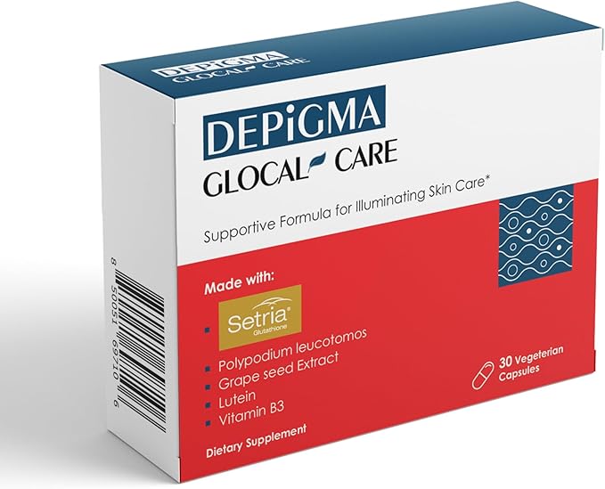 GlocalCare Depigma Support Reduction of Hyperpigmentation, Melasma & Dark Spots with Glutathione, Polypodium Leucotomos, Grape Seed & Marigold Extract-VivaGrace Women