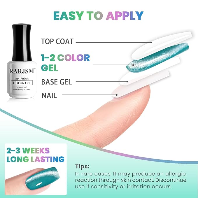 RARJSM Neon Diamond Cat Eye Gel Nail Polish Set 6 Colors Velvet Silver Glitter Bright Green Lake Blue Red Rose Purple Gel Polish with Magnet Stick UV LED Curing Requires Soak Off Home Salon Diy-VivaGrace Women