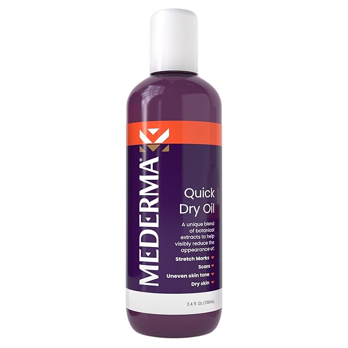 Mederma Quick Dry Oil, Scar and Stretch Mark Treatment, Helps to Improve the Appearance with Natural Botanical Extracts, Paraben Free, Fast-Absorbing, 3.4oz (100ml)-VivaGrace Women