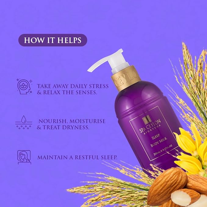SPA CEYLON SLEEP Body Milk | Pure Lavender & Luxurious Fragrance | Nourishes & Treats Dryness | Suitable for all skin types-VivaGrace Women