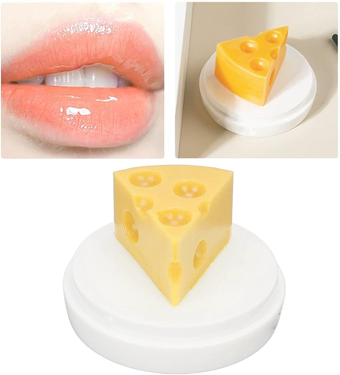 Cheese Shaped Lip Balm, Moisturizing Nourishing Repair Lip Balm, Hydrating Lip Balm for Chapped Cracked Lips 0.3oz(02)-VivaGrace Women