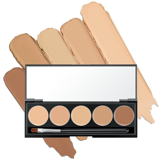 5 In 1 Multi-Use Correcting Concealer Palette,Waterproof Long Lasting Contour Palette,Professional Creamy Concealer Kit for Women,Easy to Create Full Coverage and Natural Finish.#5-VivaGrace Women