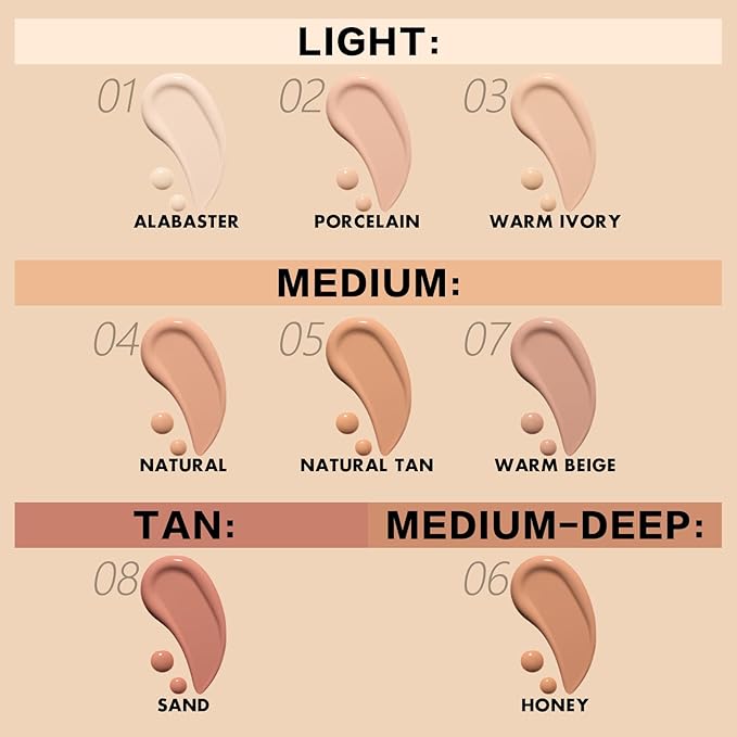 FOCALLURE 2 Pcs Liquid Foundation, Skin Evolution Foundation + Concealer, Full Coverage Foundation Makeup, Durable, Waterproof, Oil-Control, Hides Wrinkles & Lines, Warm Ivory-VivaGrace Women