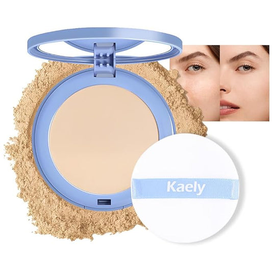 evpct Kaely Oil Control Pressed Face Powder, Get Smooth Flawless Fine Lines and Lightweight Finishing Foundation, Control Shine Long Lasting Waterproof Face Setting Powder Cosmetic, 01 Classic Ivory-VivaGrace Women
