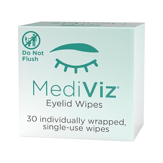 EyeLove Eyelid Cleanser Wipes - 30 Single-Use Towelettes - Gentle, Hypoallergenic Eyelid Wipes for Soothing Itchy Eyes, Removing Debris & Eye Makeup, and More