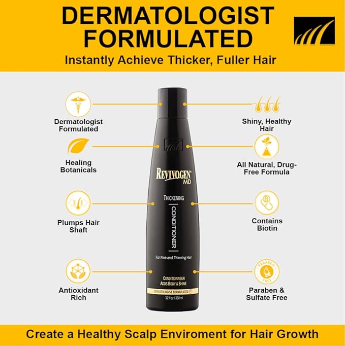 Revivogen MD Thickening Conditioner, Conditioner for Thinning Hair, Hair Loss Conditioner, Thickening Conditioner Men/Women, Conditioner for Hair Loss, 12 Fl oz-VivaGrace Women
