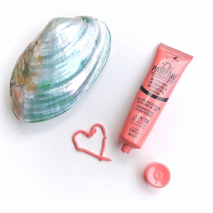 Tinted Peach Pink, Multi-Purpose Natural No Fragrance Balm for Hydrating Lips, Skin, Hair, Cuticles, Nails & Beauty Finishing (25 ml)-VivaGrace Women