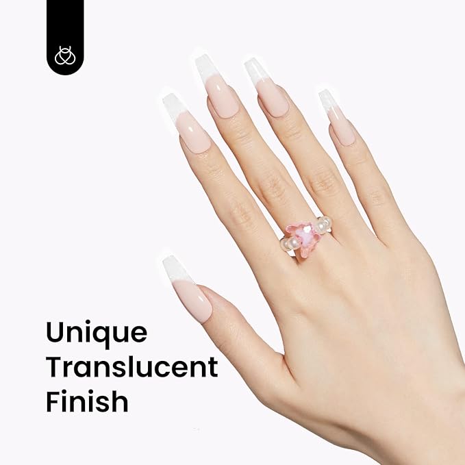 Beetles White Gel Nail Polish-15 ml Shimmer Glitter Milky White Gel Nail Polish Soak Off UV/LED Lamp Nail Art Manicure Salon DIY for French Nail Home Gift for Women Girls