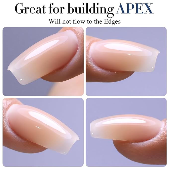 Double Rhythm Clear Gel Nail Polish 15ml Nail Strengthener in a Bottle Nail Extension Hard Gel Soak Off Long Lasting UV Gel (Pastel Nude 8 in 1-8)-VivaGrace Women