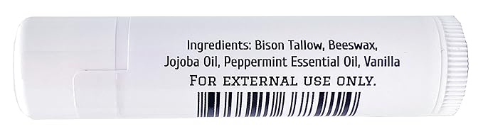 Tallow Balm – Bison Tallow Lip Balm Set of 2 – Moisturizing and Natural Lip Balm for Chapped Lips Vanilla Peppermint Lip Balm-VivaGrace Women