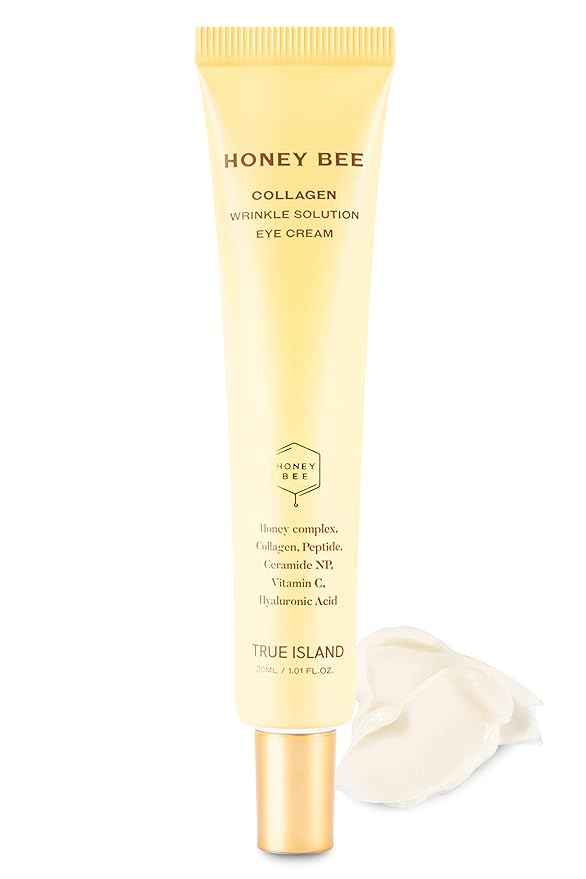 Honey Bee Collagen Fine Line Firming Eye Cream for Puffiness and Bags Under Eyes w/Vitamin C, 4 Peptides & Niacinamide | Bright and Tight Under Eye Cream for Dark Circles 1.01 fl oz-VivaGrace Women