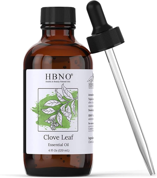HBNO California Bottled Clove Leaf Essential Oil 4 fl oz (120ml) Value Size - Natural Clove Leaf Oil - Perfect for Cleaning, Aromatherapy, DIY, Soap & Diffuser-VivaGrace Women