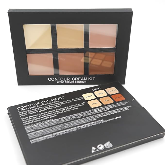 6 color Contour Cream Kit foundation mattle Sculpt Enhance Features (Light)-VivaGrace Women