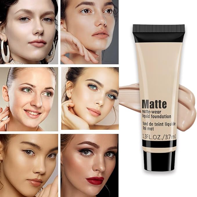 1 Pack Liquid Foundation Cream for Face Makeup,Durable Full Coverage Matte Concealer Make Up,Oil Control & Waterproof Base Primer -1 Fl.Oz-BEIGE 4#-VivaGrace Women