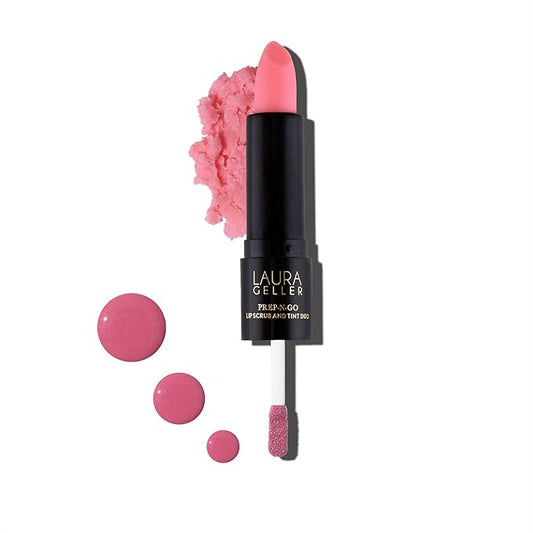 LAURA GELLER NEW YORK Prep-n-Go 2-in-1 Lip Scrub and Lip Oil Tint, Lip Hydrating Oil and Exfoliator, First Place-VivaGrace Women