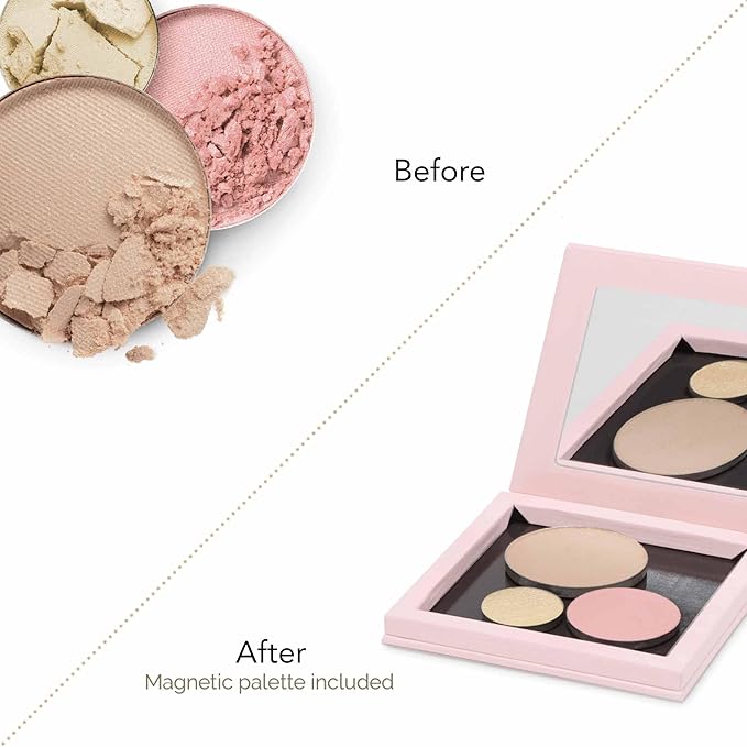FIXY Makeup Repair Kit - Repressing tool for Eyeshadows, Blush & Highlighter or Depot | Organize Makeup Pans in Makeup Palette with Mirror | Makeup Artist Must Haves-VivaGrace Women