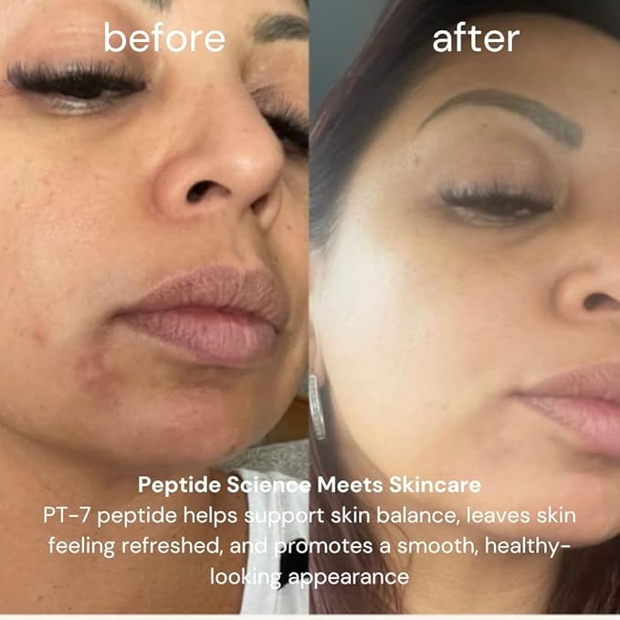 KOA LIFE Daily Gentle Peptide Facial Cleanser. Hydrates and anti-ages. In a metallic copper glass pump bottle and metallic copper outer cylinder carton