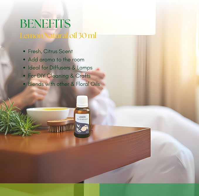 Roots & Above Pure Natural Lemon Essential Oil 1.01 oz/30ml Cold Pressed Oils for Skin, Hair, Massage, Diffusers & Candle Making-VivaGrace Women