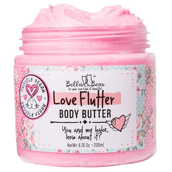 Bella and Bear Love Flutter Body Butter, Hydrating Formula, Soften & Prevent Scars, Stretch Mark Cream, 6.7oz x 12 Bulk-VivaGrace Women