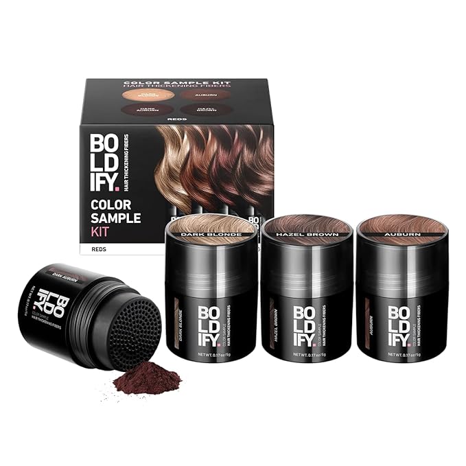 Boldify Hair Fibers Color Sample Kit - Fill In Thinning and Fine Hair for an Instantly Fuller, Thicker Look - 14 Shades for Women & Men - Reds-VivaGrace Women