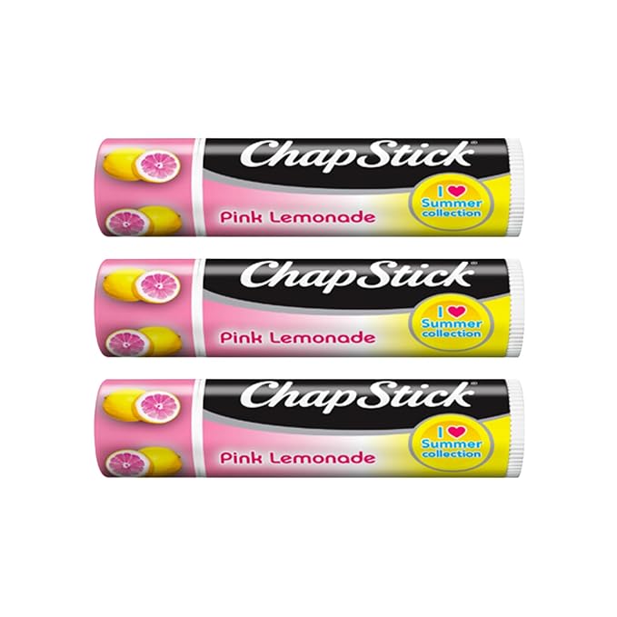 Pink Lemonade Chapstick 3-Pack. Includes Bonus Lip Balm Holder Keychain (Pink). Limited Edition Flavor from the Chapstick I Love Summer Collection, Unique Gift Bundle from Tiny Seed-VivaGrace Women