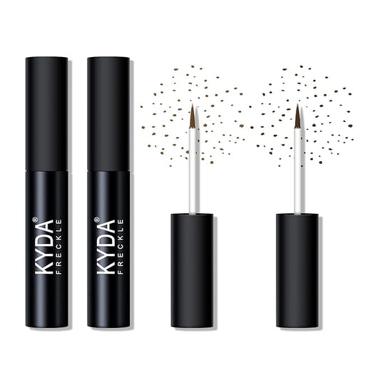 KYDA 2 Colors Liquid Freckle, Natural Freckle Makeup Pen, Longlasting Face Freckle Liquid Makeup, Soft Dot Sopt Pen Magic Freckle Color-Light Brown&Dark Brown-VivaGrace Women