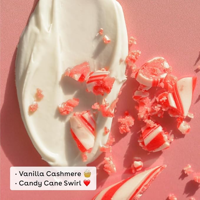 eos Holiday Skin Care Set- Vanilla Cashmere Travel Hand Cream & Candy Cane Swirl Lip Balm, Stocking Stuffers, 1 fl oz Hand Cream + 0.14 oz Lip Balm, 2-Pack-VivaGrace Women