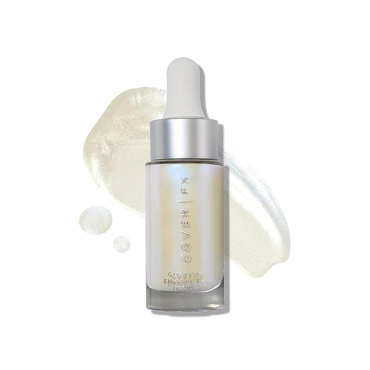 COVER FX Custom Enhancer Drops - Halo: Iridescent Finish - 15mL - Radiant Glow - Liquid Highlighter-VivaGrace Women