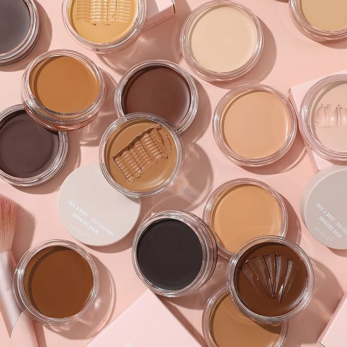 Kaely Cream Pot Concealer Full Coverage Set,Conceal Brighten Dark Circles,under Eye Brightener Color Correcting Concealer,Waterproof Foundation Palette with Brush,corrector de ojeras,Vegan Makeup,07-VivaGrace Women