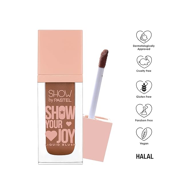 Show Your Joy Liquid Blush 54 | Bronze | Dewy Finish | Natural Looking | Clean Beauty | Moisturize The Skin Up to 24 Hours | Cruelty-Free | Natural and Fresh Looking | 0.141 fl.oz.-VivaGrace Women