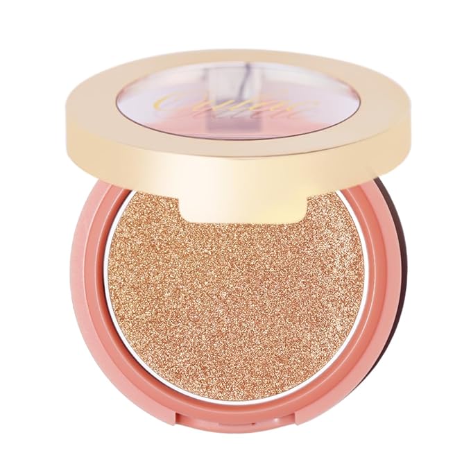 Oulac Shimmery Blush Makeup| 2 in 1 Powdery Cream Blush & Highlighter| Golden Hour Makeup Bronzer Illuminating | Rich Colors &Blendable | Vegan & Cruelty-Free| F08 Glow Gold 4.8g-VivaGrace Women