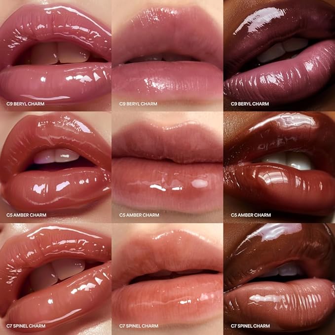 ENTROPY Makeup 2-in-1 Charm Shiny Glowy Lip & Cheek Gloss Tint Keychain, High Pigment Glossy Lip Color & Plumping Gloss, C3 Ruby Charm-VivaGrace Women