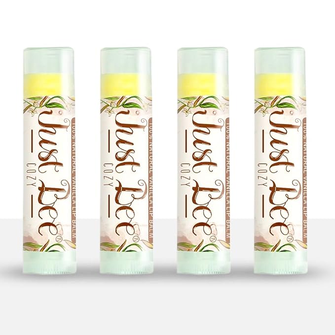100% Natural Beeswax Lip Balm with Organic Oils (Cozy Vanilla, 4 pack)-VivaGrace Women
