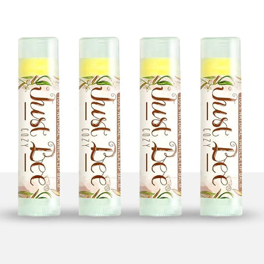 100% Natural Beeswax Lip Balm with Organic Oils (Cozy Vanilla, 4 pack)-VivaGrace Women