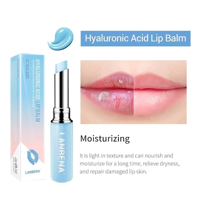 LANBENA Hyaluronic Acid Lip Balm Moisturizing Lips Long-Lasting Protection Nourishing Lip Care (1.8g / 0.06 fl oz)-VivaGrace Women