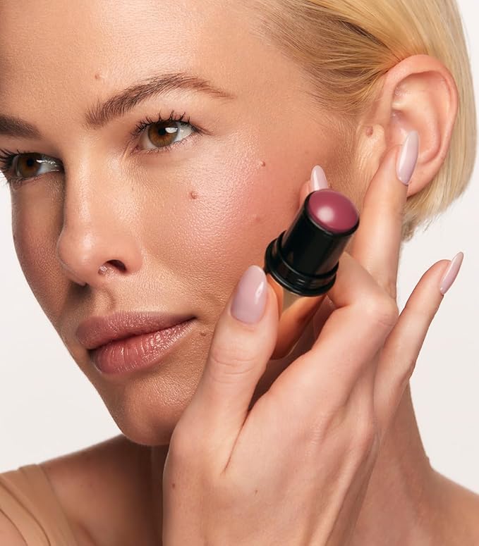 MAKE Beauty Heat Stroke Cream Blush Stick for Cheeks with Natural Hydrating Dewy Finish. Creamy Gel Blush Balm - Shade Slush, Violet Purple Cheek Tint-VivaGrace Women