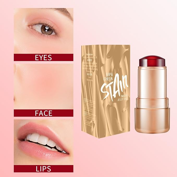 2pcs Jelly Blush Stick, Multi-purpose Lip and Cheek Colour Stick, Jelly Texture Waterproof, Moisturising and Long-lasting, Non-sticky, Create Watercolour Makeup Effect for Women and Girls 2#-VivaGrace Women