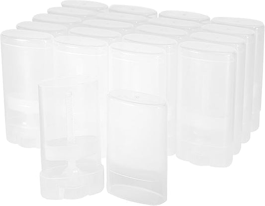 Empty Oval Deodorant Lip Lipstick Balm Tubes Containers Plastic 20PCS 15ML Transparent (15ml, Transparent)-VivaGrace Women