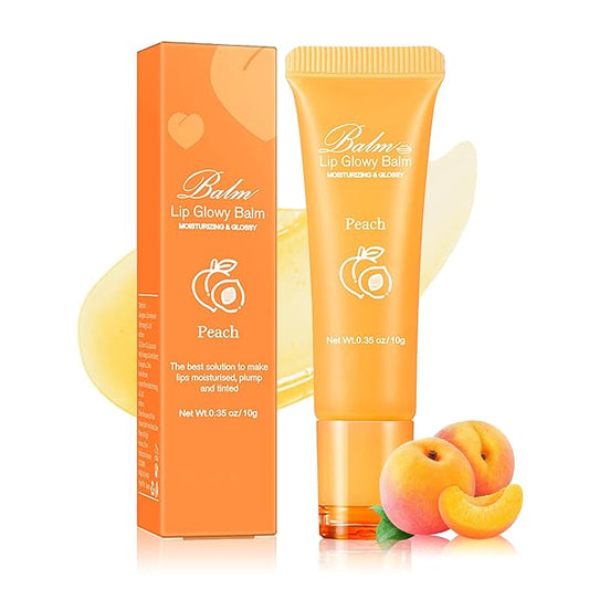 Lip Glowy Balm Moisturizing Lip Balm Plumping Lip Gloss Lip Sleeping Mask Lip Butter Balm Day Night Lip Care Glowy Lip Balm - Peach-VivaGrace Women